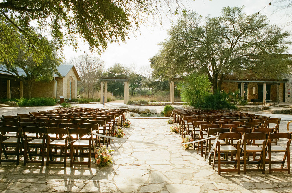 The ceremony setting at Lady Bird Johnson Wildflower Center