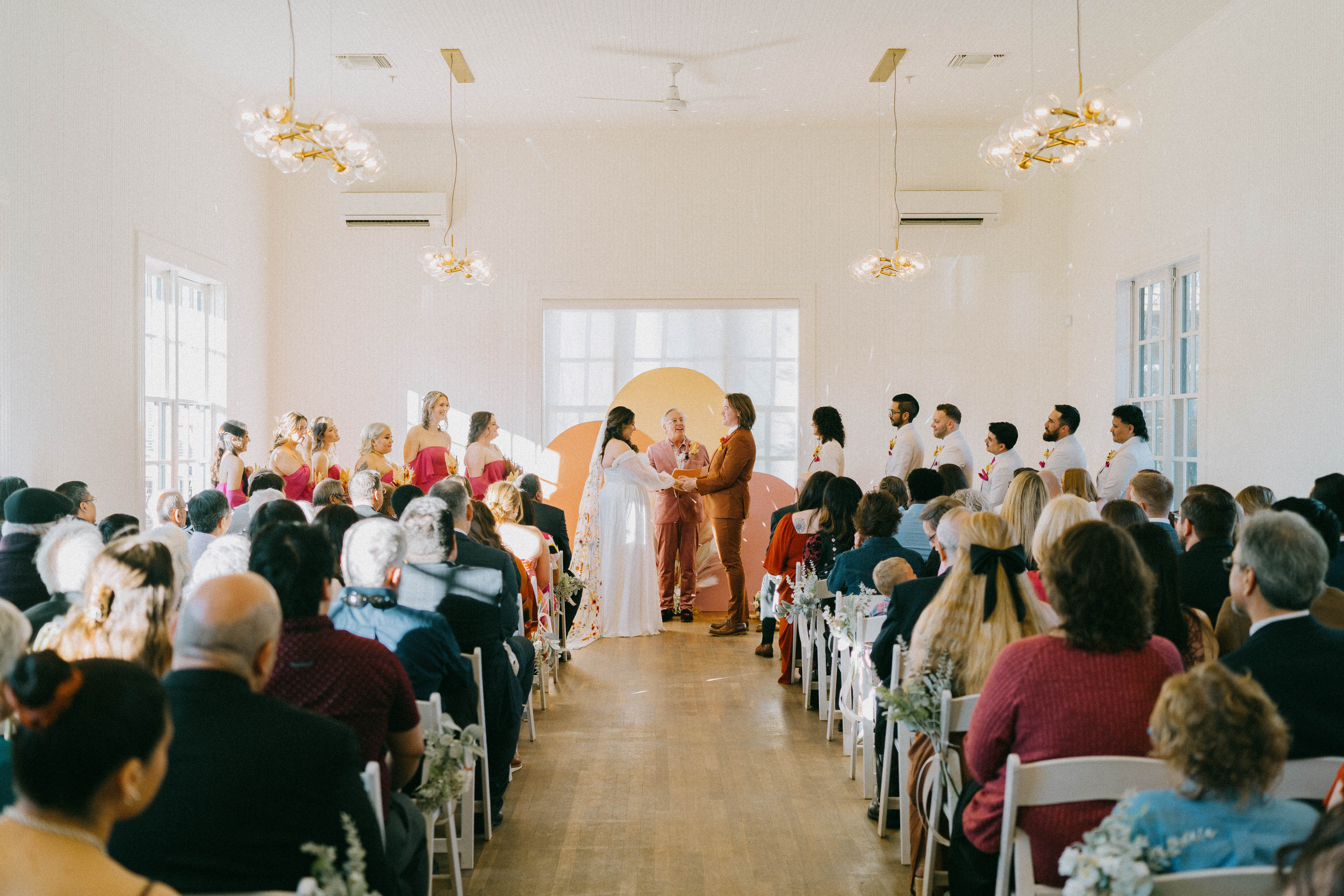 Ceremony inside Springdale Station in Austin, Texas