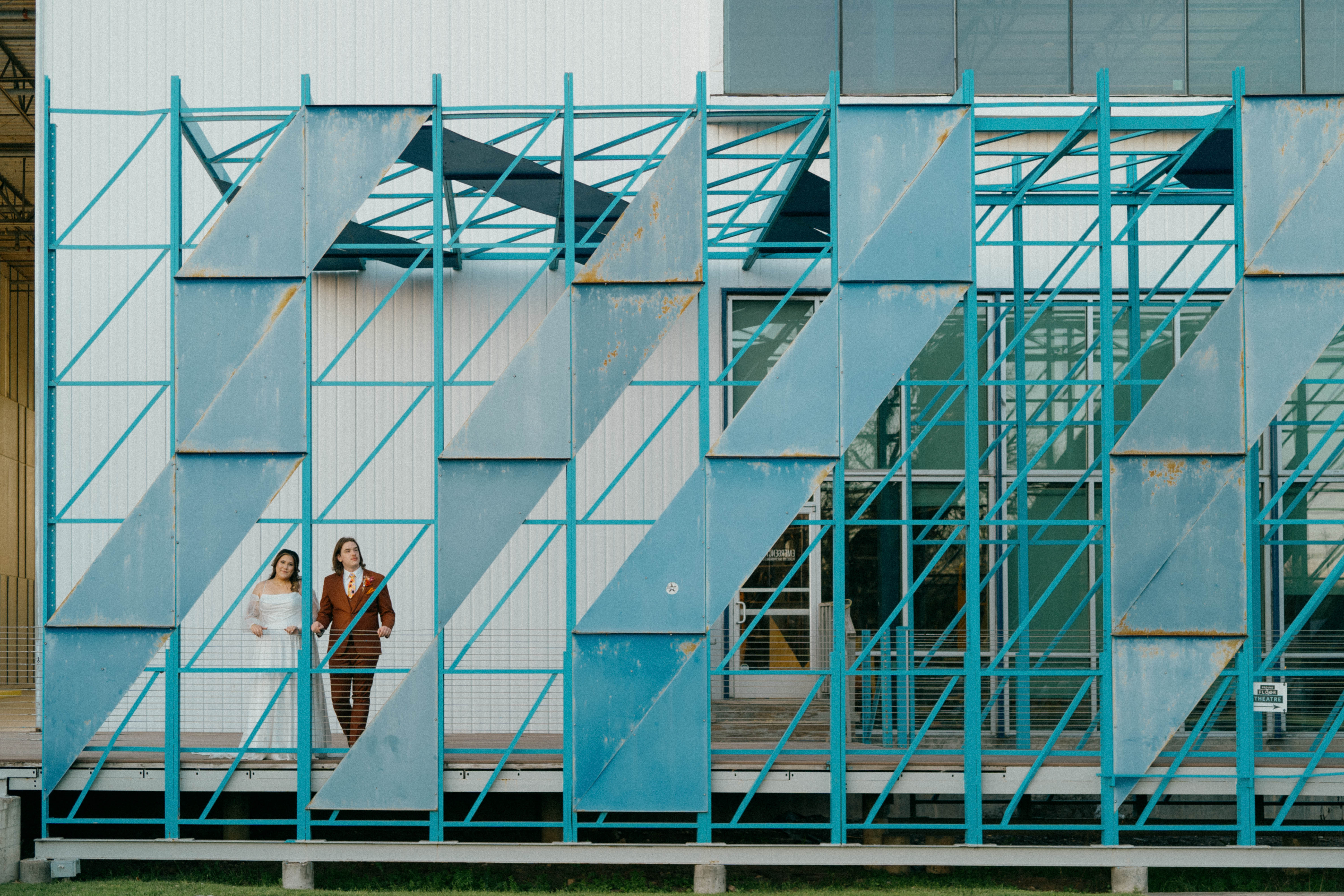 Bride and groom photo at Springdale Station in Austin, Texas